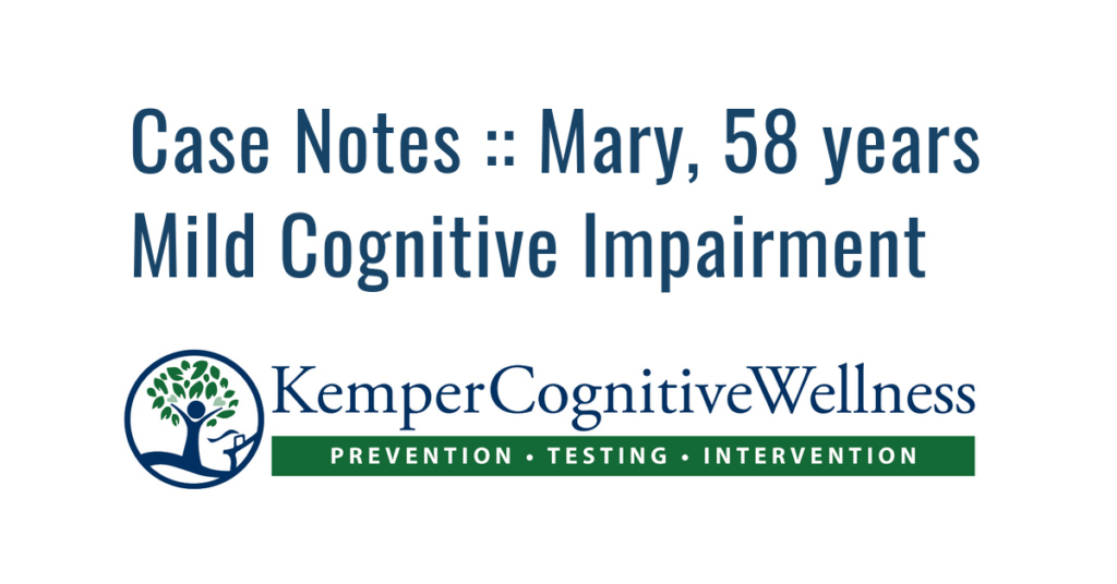 Mild Cognitive Impairment Case Notes