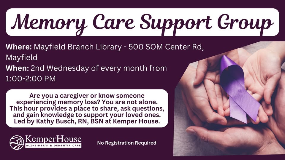 Memory Care Support Group Mayfield Library Memory Care Support Group Mayfield Library